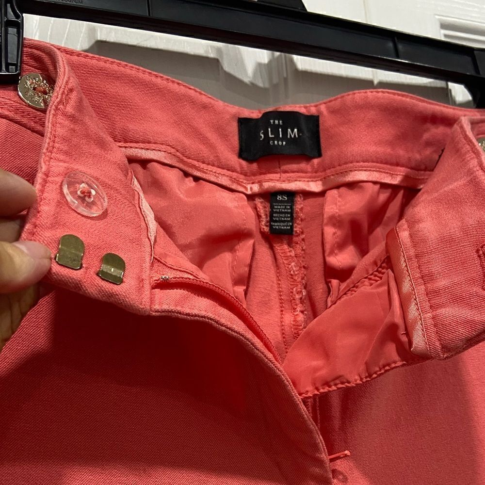 White House Black Market The Slim crop pants coral size 8 - Picture 4 of 12